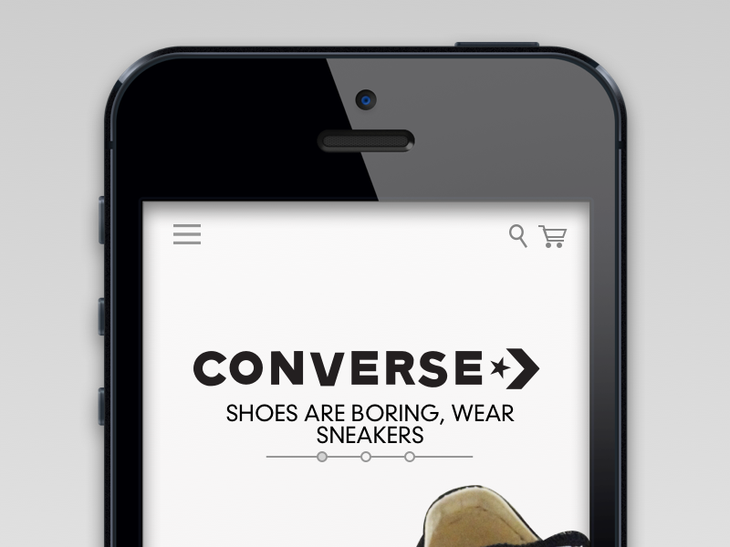 A mobile device with a screen saying Converse